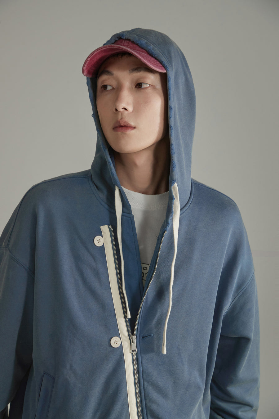 CHUU Two-Way Loose Fit Hooded Zip-Up