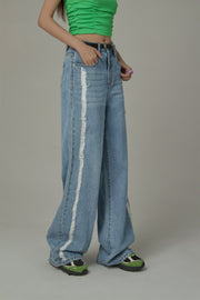 Cotton Denim Straight Pants