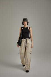 High Waist Drawstring Casual Pants