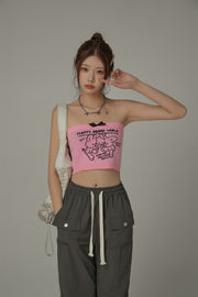 Hot Girl Fluffy Bunny World Bow Knit Tube Top