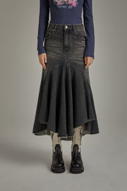 Denim Long Mermaid Skirt