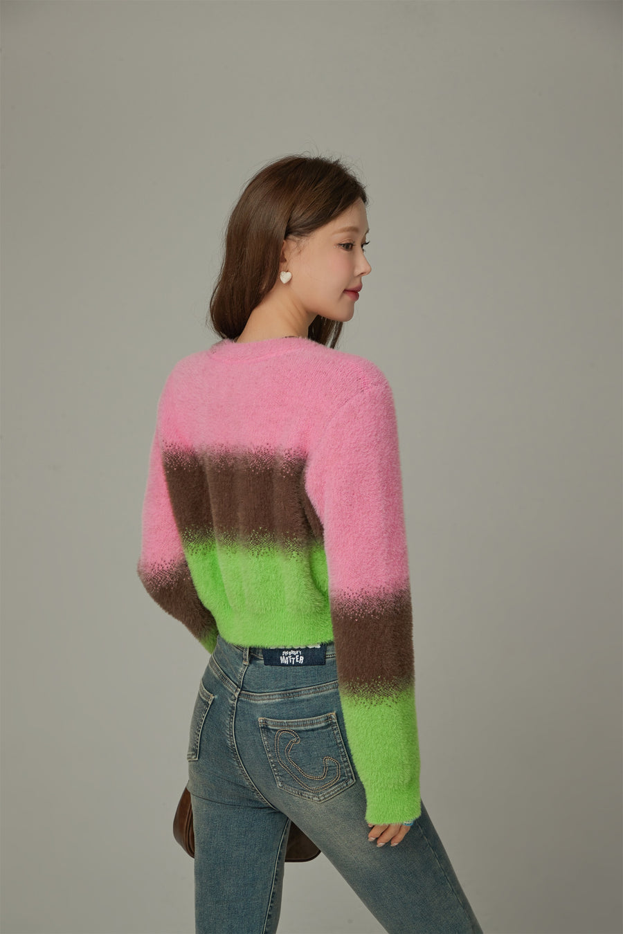 CHUU Color Cropped Knit Cardigan