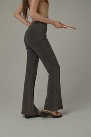 Casual Slit Bootcut Pants