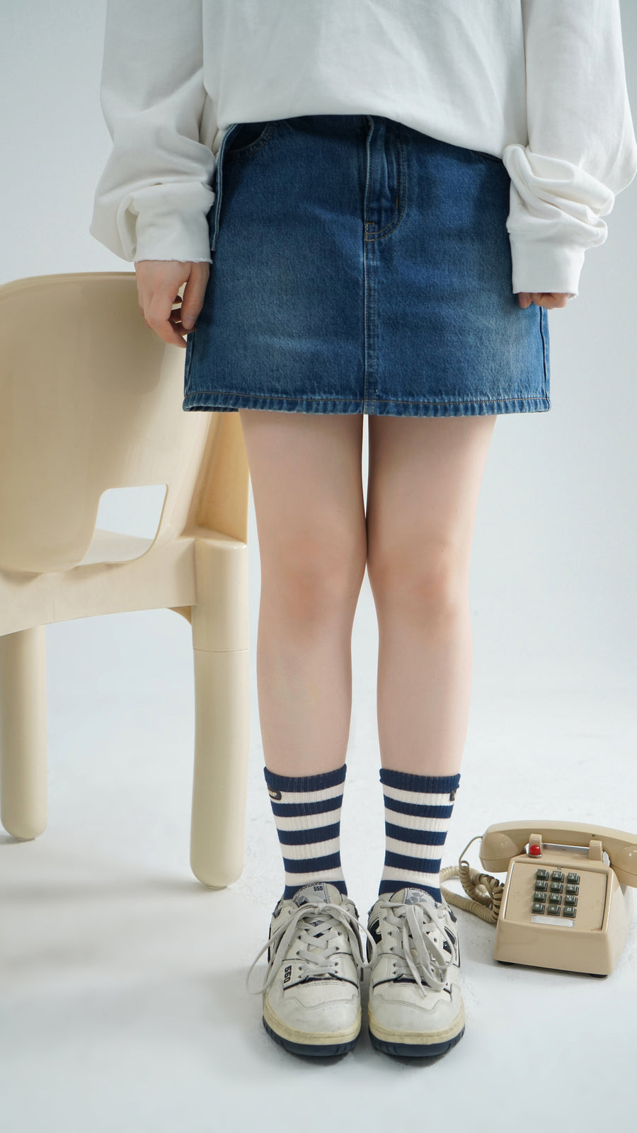 CHUU Classic Striped High Socks