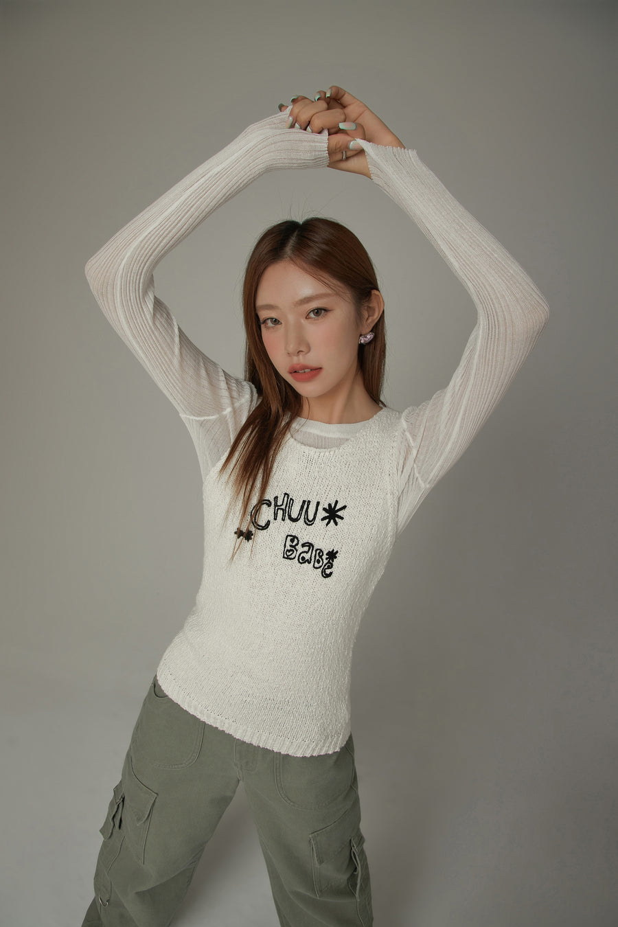 CHUU Lettering Sleeveless Knit Top