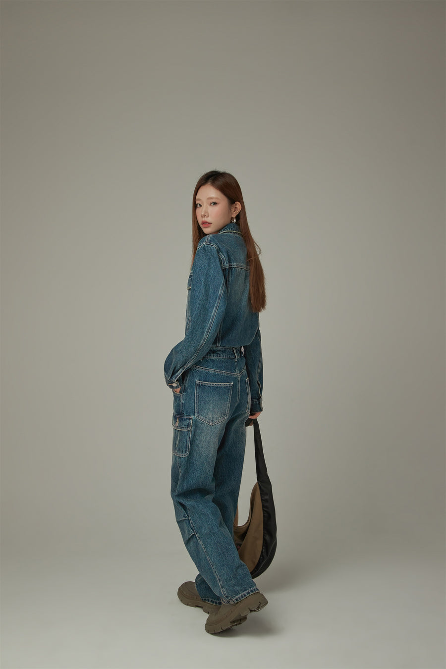 CHUU Pocket Denim Jumpsuit