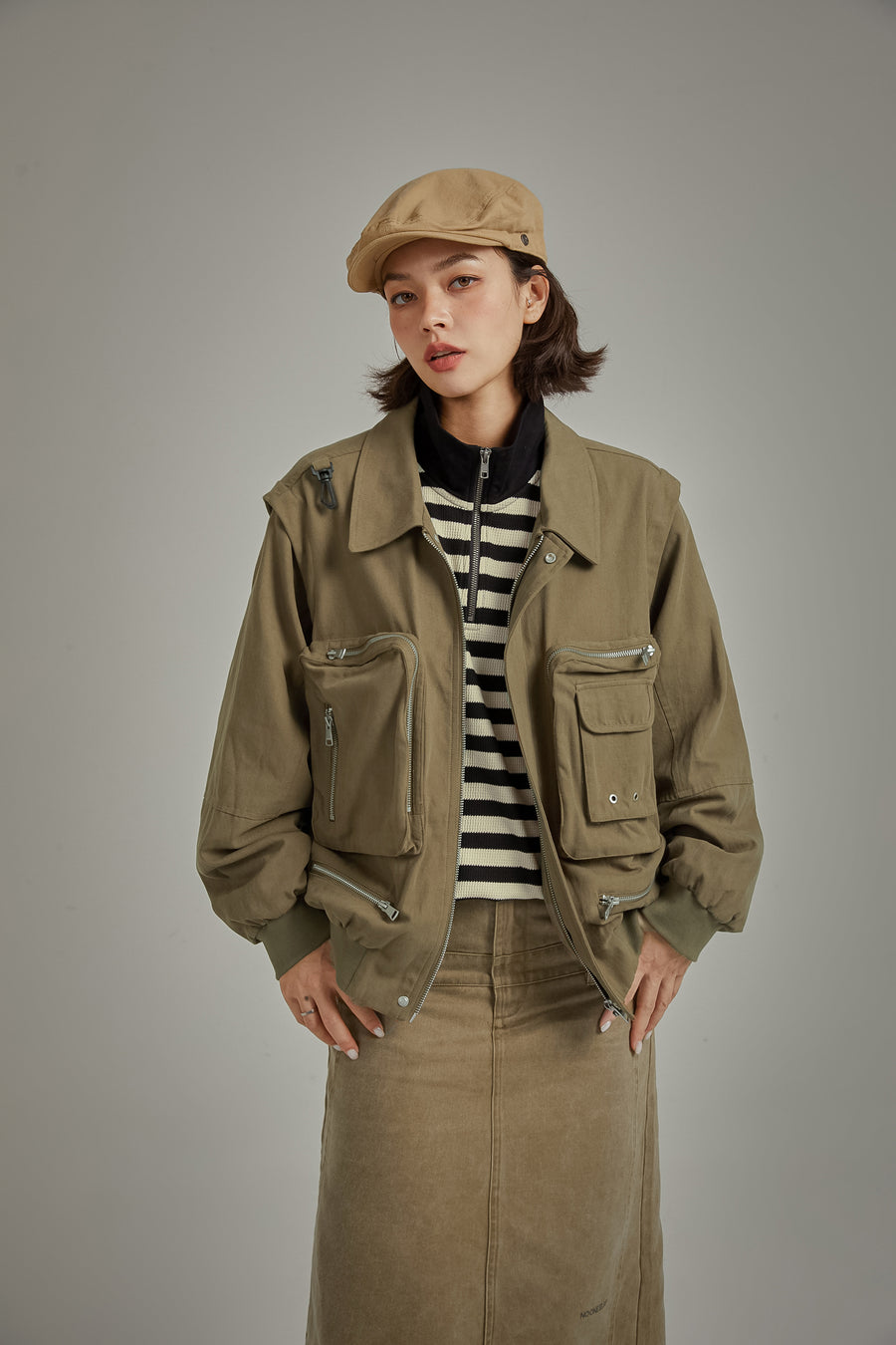 CHUU Big Pocket Zip-Up Jacket