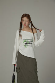 Size Doesn¡¯T Matter Buttoned Off-Shoulder Top