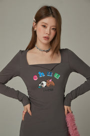 Rainbow Logo Puppy Character Dress