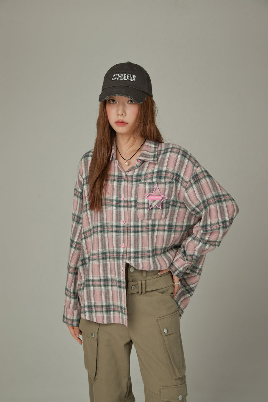 CHUU Boxy Check Shirt