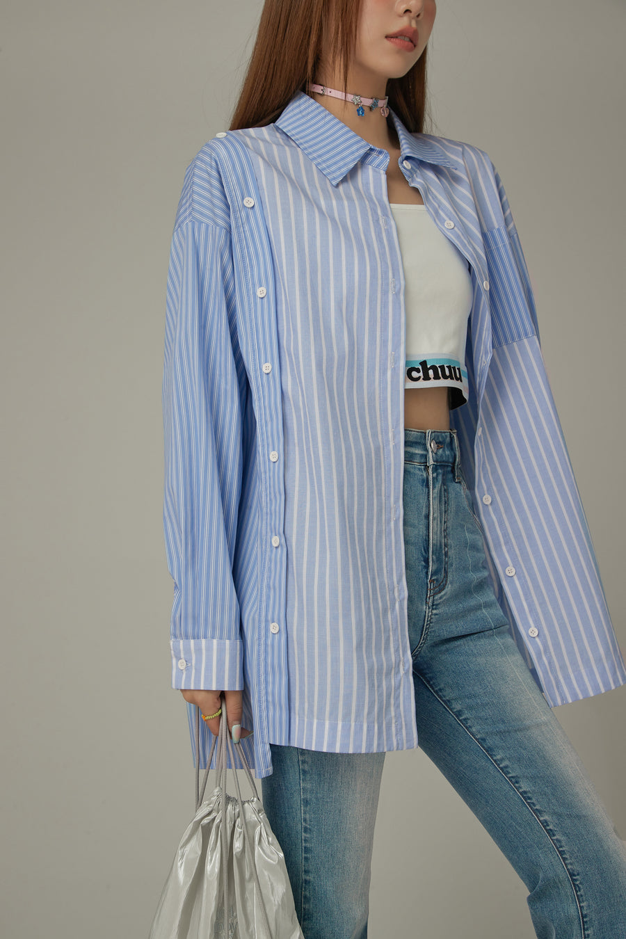 CHUU Striped Pocket Loosefit Shirt