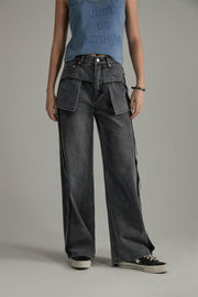 Point Pock Baggy Denim Jeans