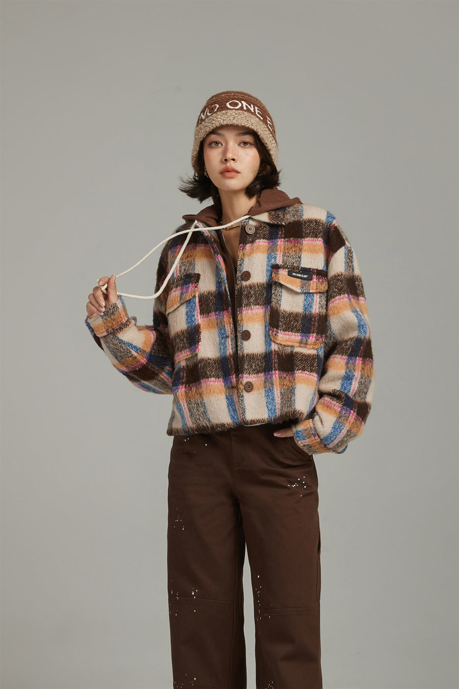 CHUU Check Vintage Coat