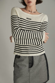 Simple Stripe Knit Sweater