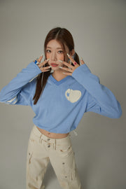 Logo Heart Crop Hoodie