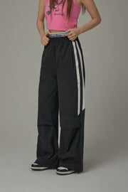 Logo Banding Wide Casual Pants