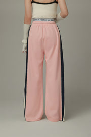 Heart Embroidered Wide Pants