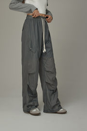 Elastic Waist String Wide Pants