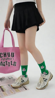 Colored Rabbit Printed High Socks