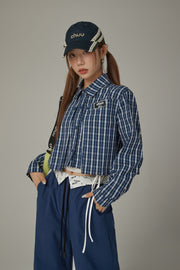 Checked Loose Fit Raw Hem Shirt