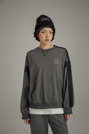 Star Embroidery Color Sweatshirt