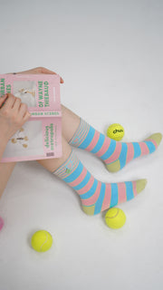 Heart Stripe High Socks