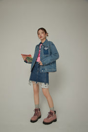 Logo Denim Loose Fit Jacket