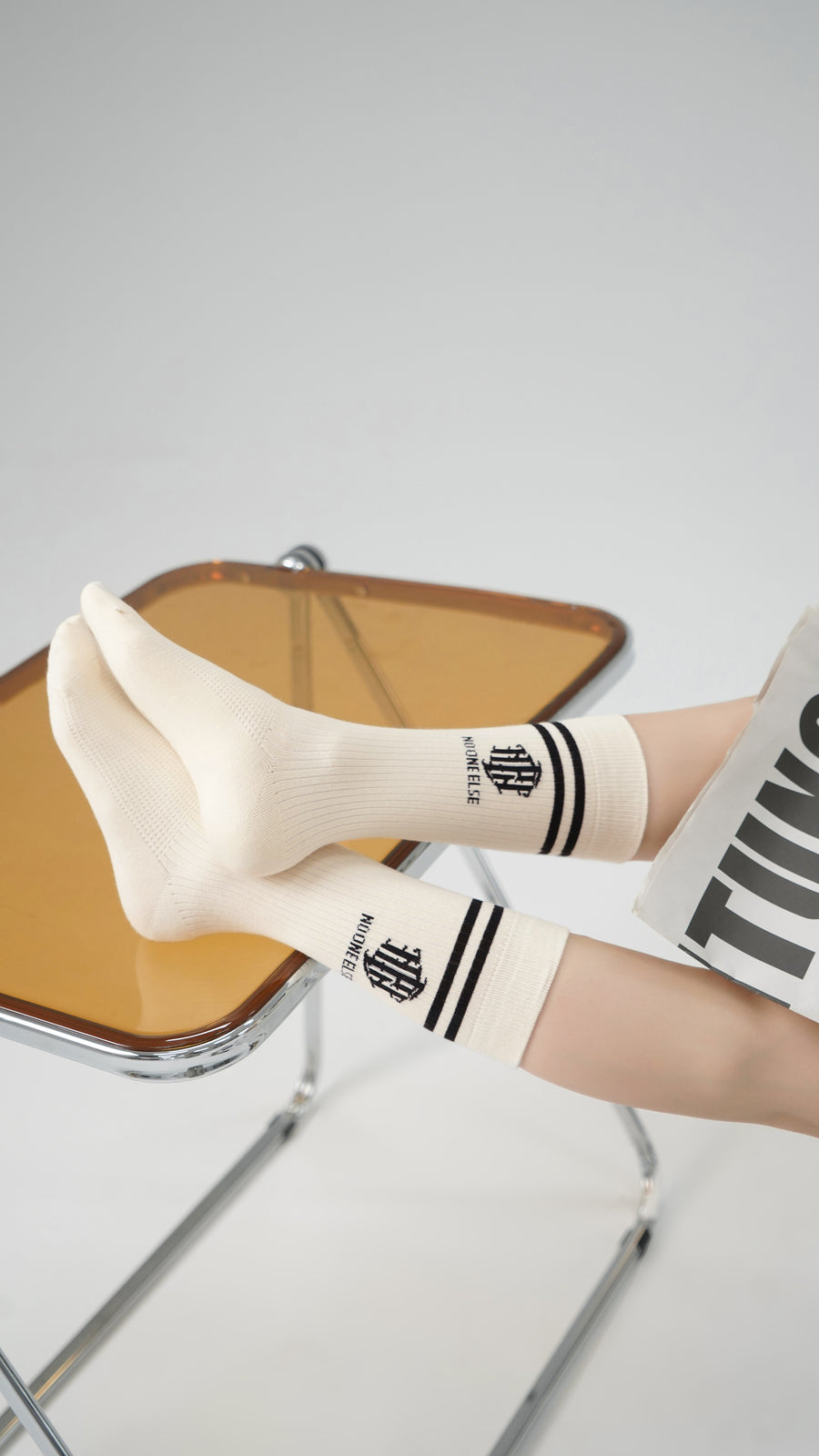 CHUU Preppy Jacquard High Socks