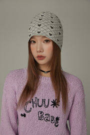 Argyle Heart Beanie