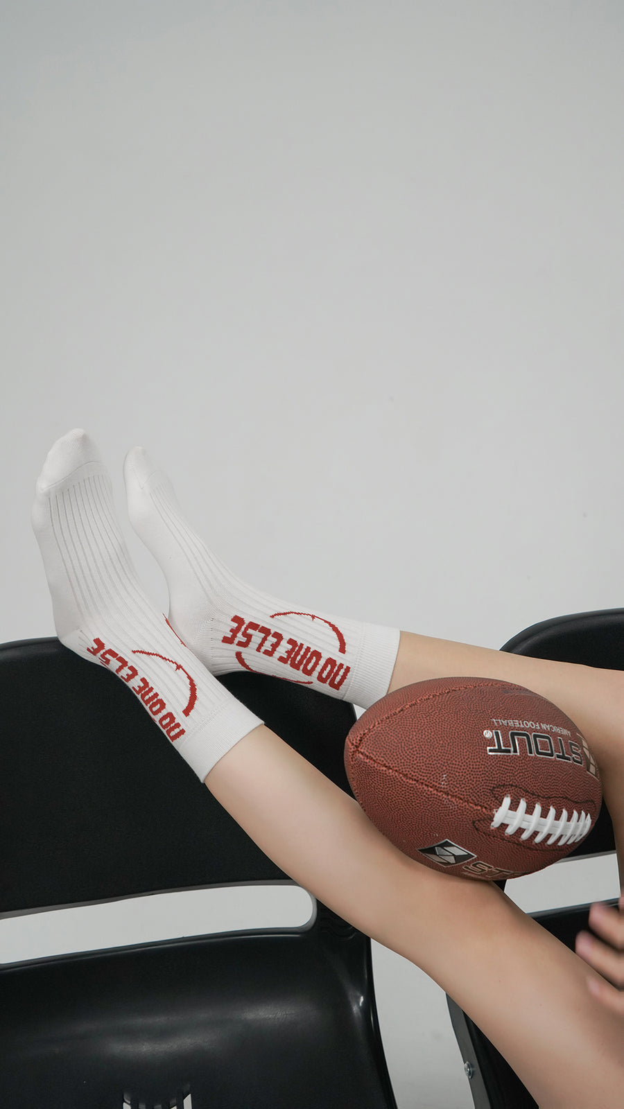 CHUU Circle Logo Ribbed Calf Socks
