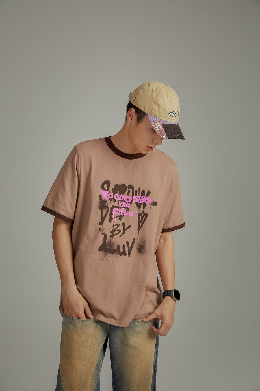 CHUU Collab Logo Line Color T-Shirt