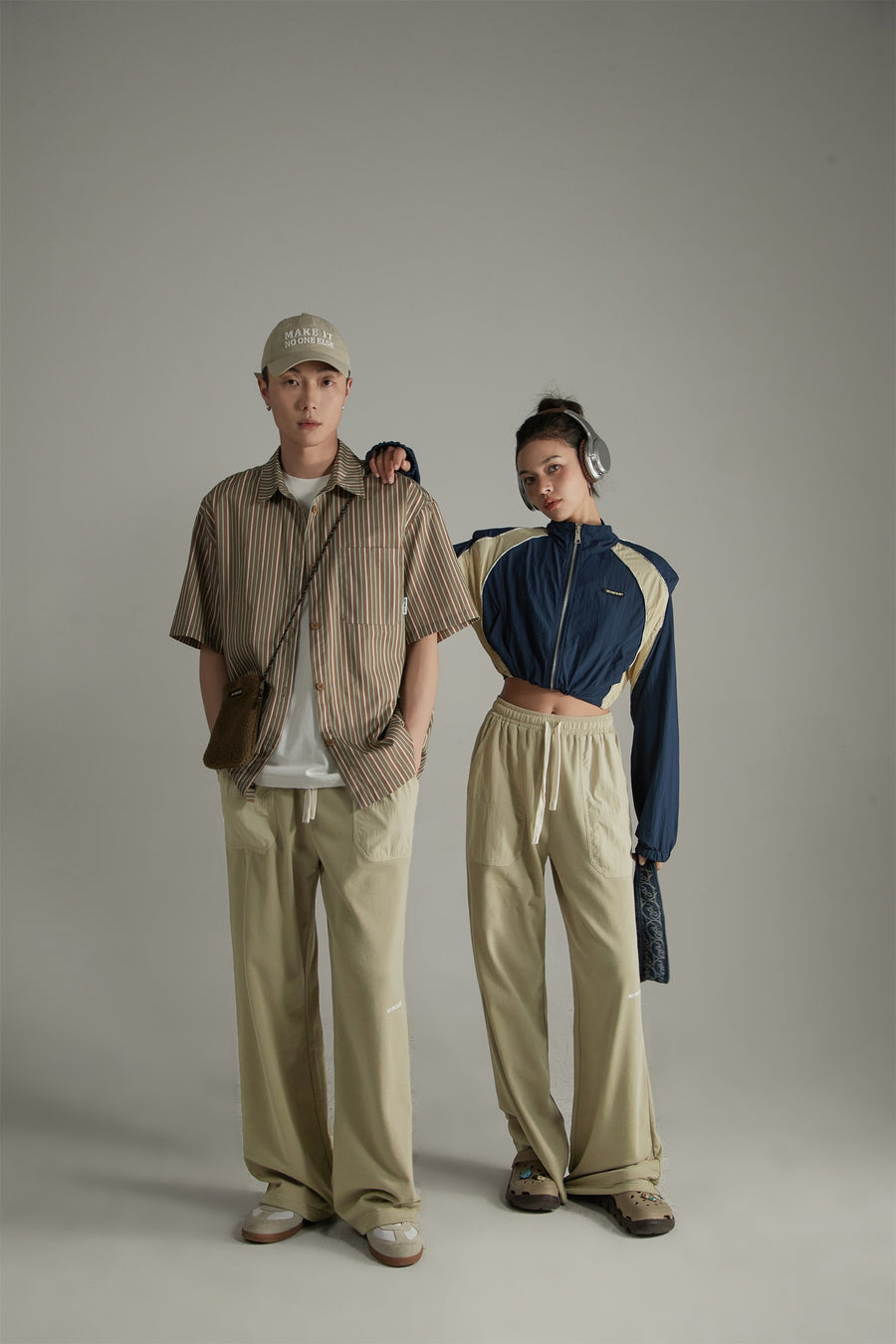 CHUU Banded Wide-Leg Slacks