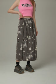 Graffiti Heart Long Skirt