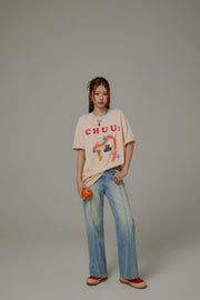 Pixel Print Loose-Fitting T-Shirt