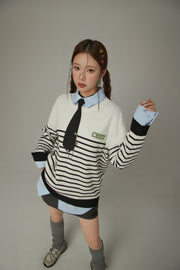 Stripe Long Sleeve Knit Sweater