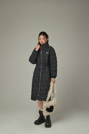 Star Quilted Padded Long Coat