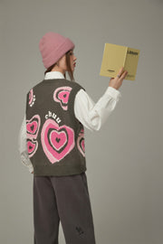 Heart Knit Sweater Vest