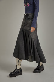 Denim Long Mermaid Skirt