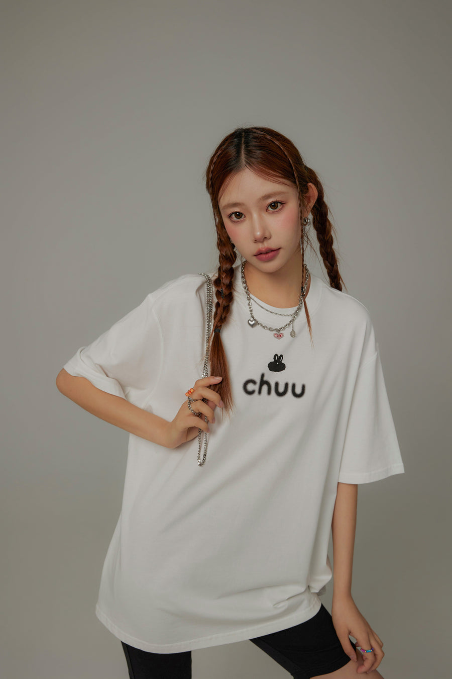 CHUU Chuu Lettering Basic Loose-Fitting T-Shirt