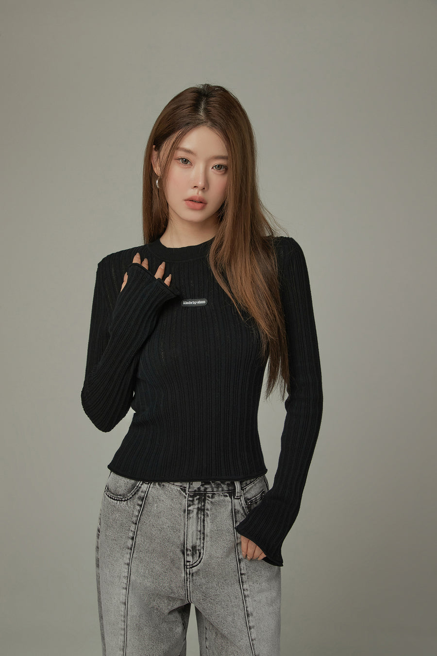 CHUU Ribbed Basic Knit Top