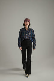 Shirring String Bootcut Pants