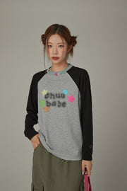 Logo Flowers Raglan Color T-Shirt