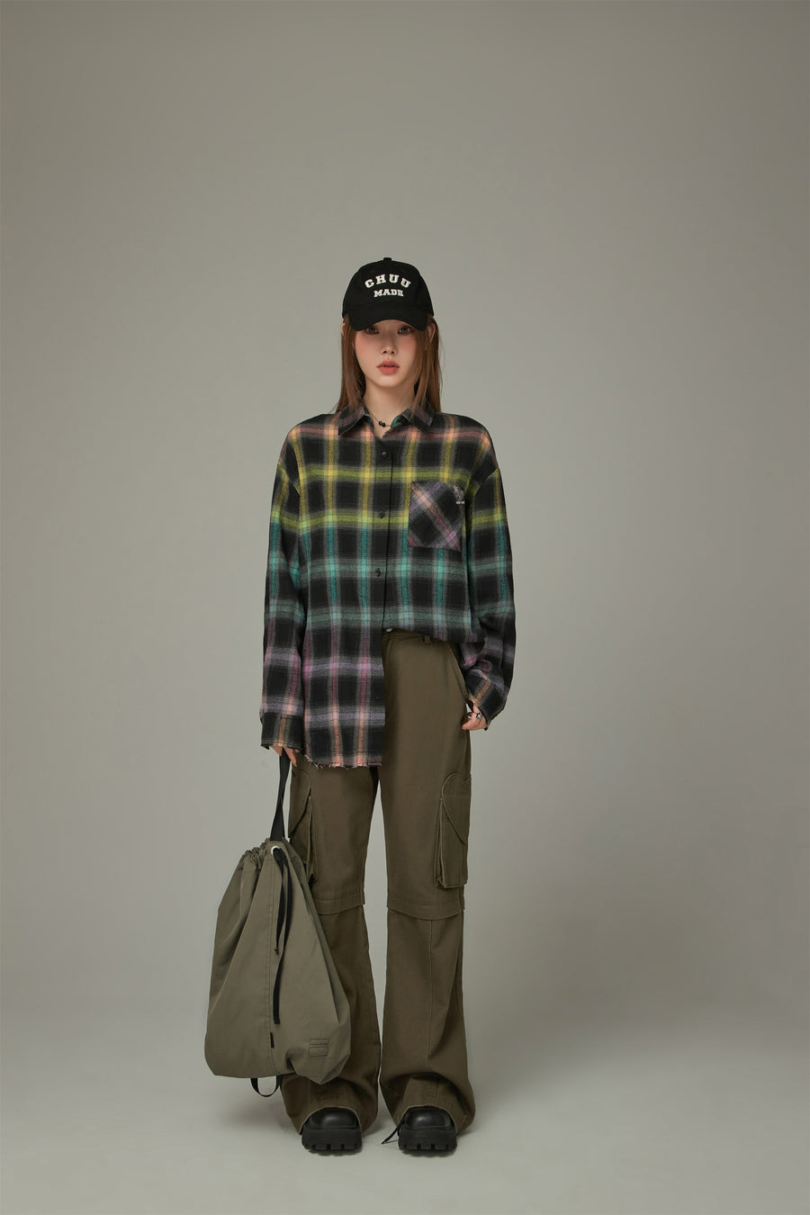 CHUU Rainbow Check Shirt