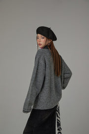 Color Loose Fit Knit Sweater