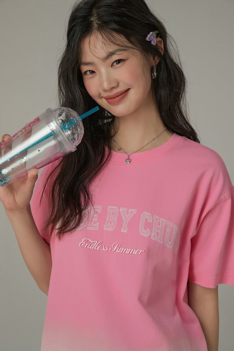 CHUU Printed Gradient Short Sleeve T-Shirt