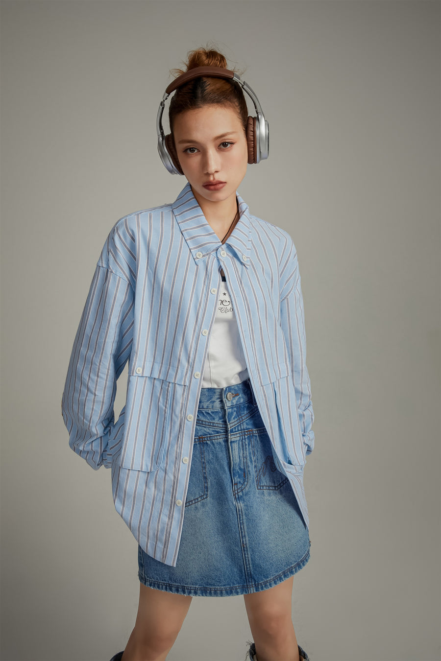 CHUU Pocket Stripe Long Sleeve Shirt