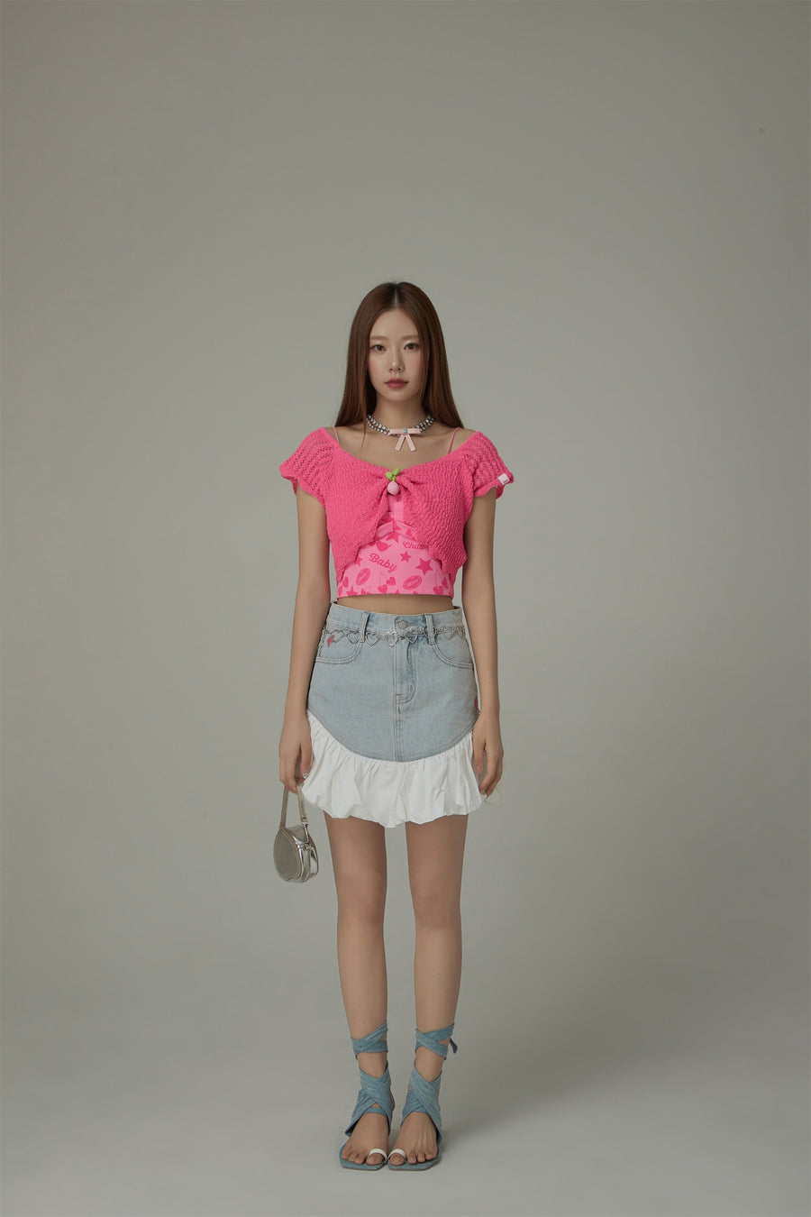 CHUU Cherry Point Summer Knit Bustier Top