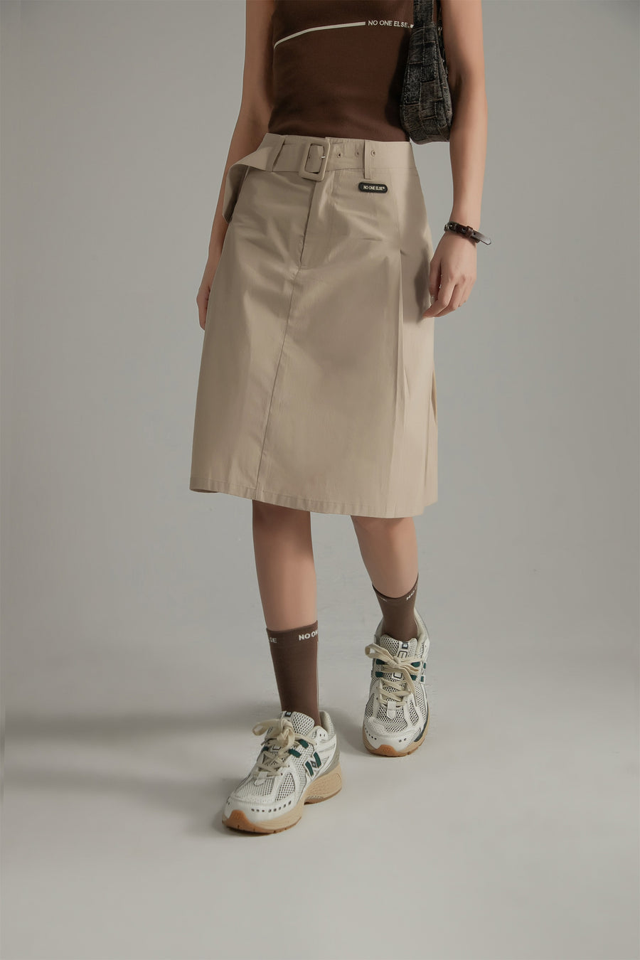 CHUU A-Line Belt Mini Skirt