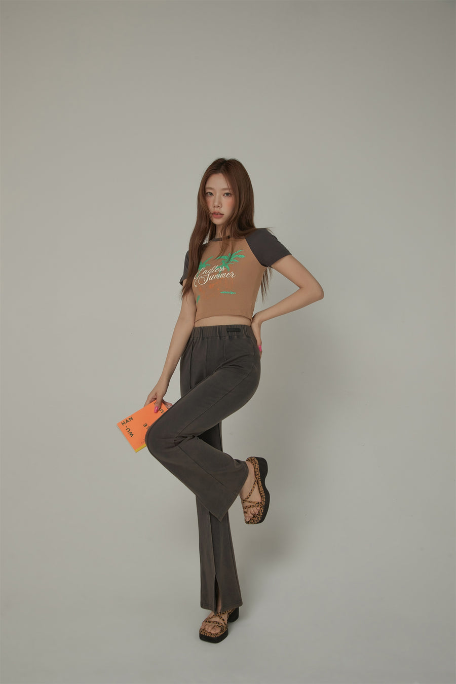 CHUU Casual Slit Bootcut Pants