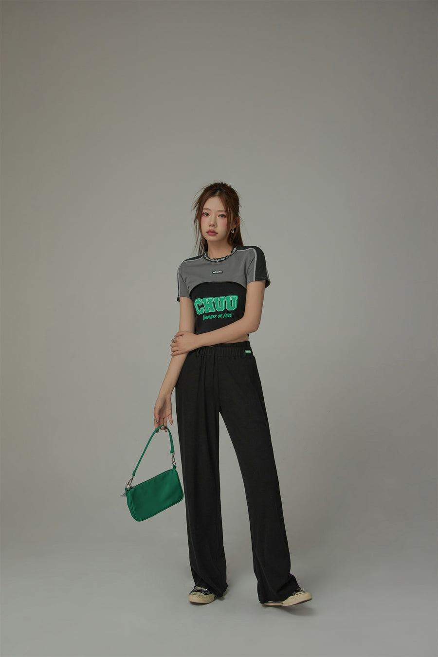 CHUU Banding Loose Fit Slit Daily Pants